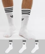 3 Pakke med hvide sokker s21489 fra adidas Originals
