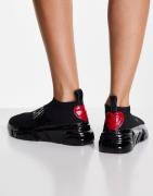 Love Moschino - Sorte sokkestøvler med logo