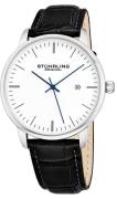 Stührling Original Herreur 3997.1 Hvid/Læder Ø40 mm