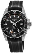 Longines Herreur L3.790.4.56.9 Hydroconquest Sort/Gummi Ø41 mm