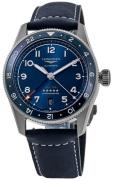 Longines Herreur L3.802.4.93.2 Spirit Zulu Time Blå/Læder Ø39 mm