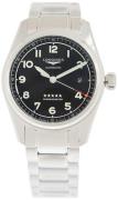 Longines Herreur L3.810.4.53.6 Spirit Sort/Stål Ø40 mm