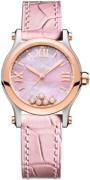 Chopard Dameur 278573-6011 Happy Sport Rosa/Læder Ø30 mm