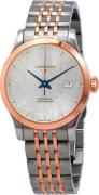 Longines Dameur L2.321.5.87.7 Record Hvid/18 karat rosa guld Ø30 mm