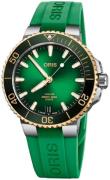 Oris Herreur 01 400 7769 6357-07 4 22 77FC Aquis Grøn/Gummi Ø41.5 mm