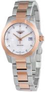 Longines Dameur L3.377.3.88.7 Conquest Ladies Hvid/Rosaguldtonet