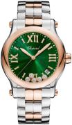 Chopard Dameur 278582-6006 Happy Sport Grøn/18 karat rosa guld Ø36