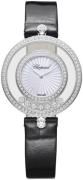 Chopard Dameur 209426-1201 Happy Diamonds Sølvfarvet/Læder Ø32 mm