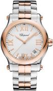 Chopard Dameur 278582-6002 Happy Sport Hvid/18 karat rosa guld Ø36 mm