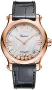 Chopard Dameur 274808-5008 Happy Sport Sølvfarvet/Læder Ø36 mm
