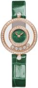 Chopard Dameur 203957-5209 Happy Diamonds Grøn/Læder Ø25.8 mm