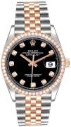 Rolex Dameur 126281RBR-0007 Datejust 36 Sort/18 karat rosa guld Ø36
