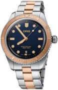 Oris Herreur 01 733 7707 4355-07 8 20 17 Diving Blå/Rosaguldtonet