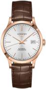 Longines Herreur L2.820.8.72.2 Record Sølvfarvet/Læder Ø38.5 mm