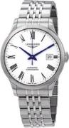 Longines Herreur L2.820.4.11.6 Record Hvid/Stål Ø38.5 mm