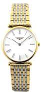 Longines Dameur L4.512.2.11.7 Grande Classique Hvid/Gul guldtonet
