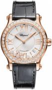 Chopard Dameur 274808-5003 Happy Sport Hvid/Læder Ø36 mm