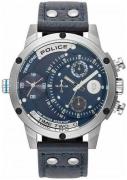Police Herreur P15983JS03 Blå/Læder Ø43 mm