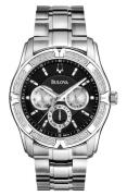 Bulova Herreur 96E115 Diamond Sort/Stål Ø42 mm