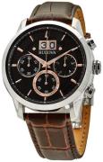 Bulova Herreur 96B311 Sort/Læder Ø44 mm