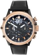 Police Herreur PL16018JSBR.02 Luang Sort/Læder Ø49 mm