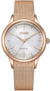 Citizen Dameur EM1153-88A Eco Drive Sølvfarvet/Rosaguldtonet stål