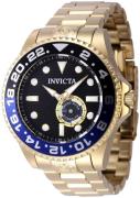 Invicta Herreur 47298 Pro Diver Sort/Gul guldtonet stål Ø47 mm