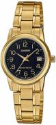 Casio Herreur MTP-V002G-1BUDF Classic Sort/Gul guldtonet stål Ø40 mm