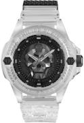 Philipp Plein Herreur PWWAA0423 The Skull Sort/Gummi Ø44 mm