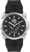 Philipp Plein Herreur PWLAA0122 The Skull Sort/Gummi Ø40 mm