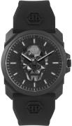 Philipp Plein Herreur PWLAA0422 The Skull Sort/Gummi Ø40 mm