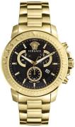 Versace Herreur VE2E00921 V Chrono Sort/Gul guldtonet stål Ø45 mm