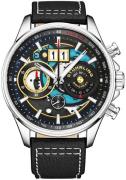 Stührling Original Herreur 4010.3 Ace Aviator Skeletskåret/Læder