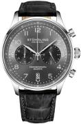 Stührling Original Herreur 4012.2 Gr1-Q Grå/Læder Ø42 mm