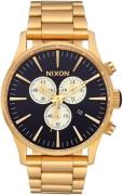 Nixon Herreur A386-2033 The Sentry Sort/Gul guldtonet stål Ø42 mm