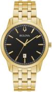 Bulova Herreur 97B194 Classic Sort/Gul guldtonet stål Ø41 mm