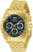 Invicta Herreur 30999 Speedway Blå/Gul guldtonet stål Ø39.5 mm