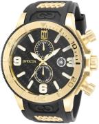 Invicta Herreur 33980 Jason Taylor Sort/Gul guldtonet stål Ø52 mm