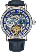 Stührling Original Herreur 4000.1 Legacy Skeletskåret/Læder Ø43 mm