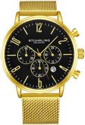Stührling Original Herreur 3932.3 Monaco Sort/Gul guldtonet stål