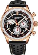 Stührling Original Herreur 934.03 Monaco Sort/Læder Ø42 mm