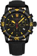 Stührling Original Herreur 2002.02 Aquadiver Sort/Læder Ø43 mm