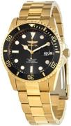 Invicta Herreur 33257 Sort/Gul guldtonet stål Ø42 mm