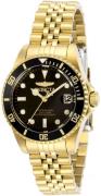 Invicta Dameur 29190 Sort/Gul guldtonet stål Ø34 mm