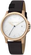 Esprit Herreur ES1G156L0035 Sølvfarvet/Læder Ø40 mm