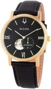 Bulova Herreur 97A154 Sort/Læder Ø42 mm