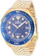 Invicta Herreur 30420 Blå/Gul guldtonet stål Ø47 mm