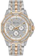 Bulova Herreur 98C133 Sølvfarvet/Rosaguldtonet stål Ø41.5 mm