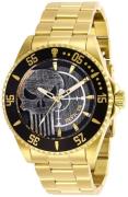 Invicta Herreur 29694 Marvel Grå/Gul guldtonet stål Ø44 mm