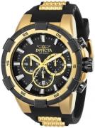 Invicta Herreur 25135 Aviator Sort/Gul guldtonet stål Ø51.5 mm